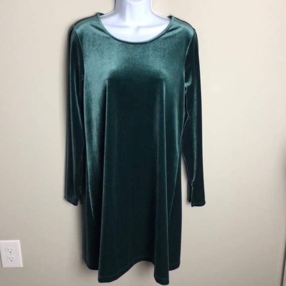 GAP Dresses & Skirts - Gap Green Faux Velvet Dress Size M